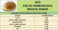 PAN DE HAMBURGUESA BRIOCHE 4X80GR