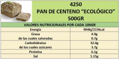 PAN BIO ESPELTA-CENTENO Y COPOS DE AVENA 500GR