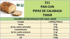 PAN CON PIPAS DE CALABAZA 750GR