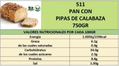 PAN CON PIPAS DE CALABAZA 750GR CORTADO