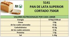 PAN DE LATA SUPERIOR SOJA 750GR CORTADO