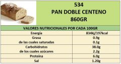 PAN DOBLE CENTENO 800GR