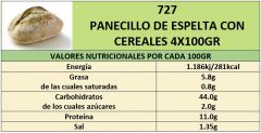 PANECILLO DE ESPELTA CON CEREALES   4X100gr